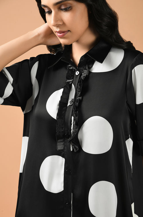 Polka Play Midi Shirt Dress