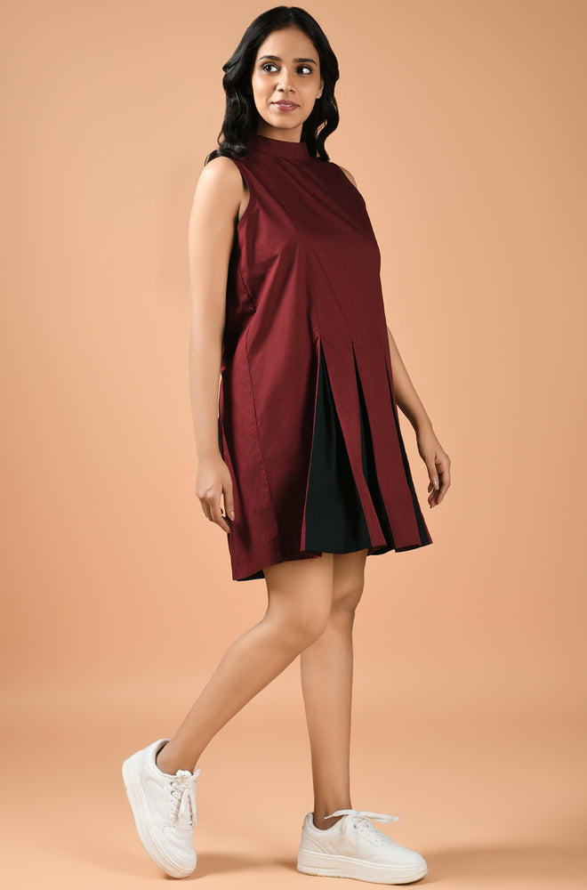 Crimson Comfort Mini Dress