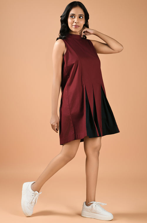 Crimson Comfort Mini Dress