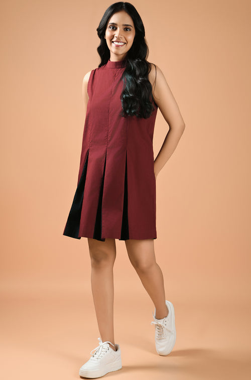 Crimson Comfort Mini Dress