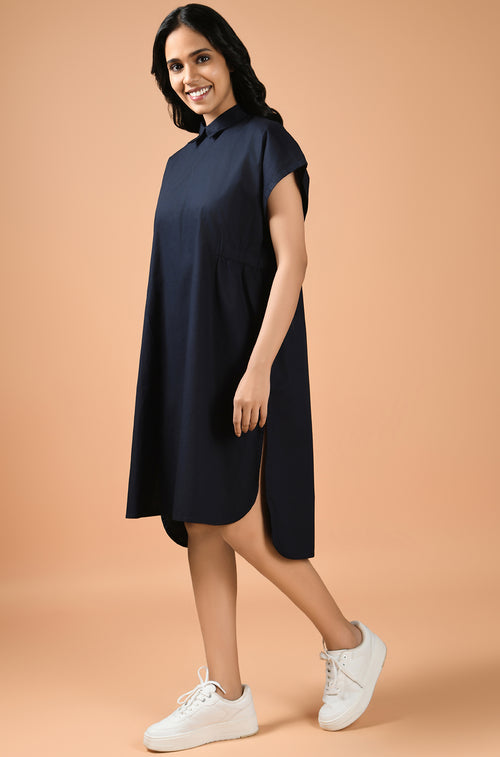 Sapphire Poise Midi Dress