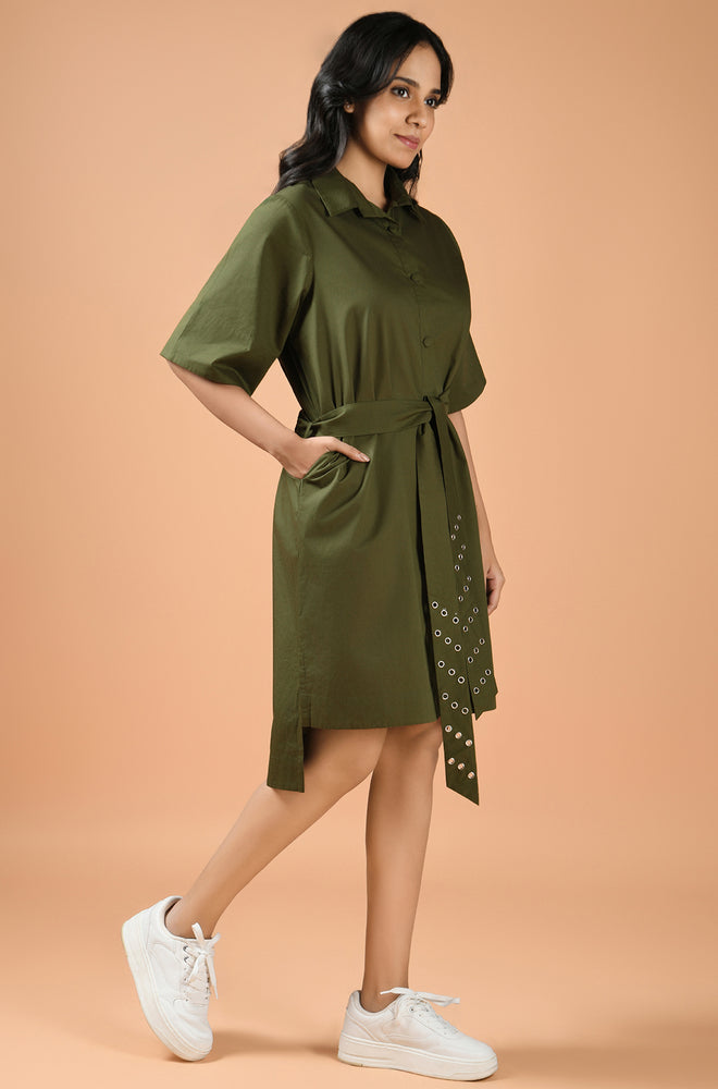 Verdant Luxe Mini Dress