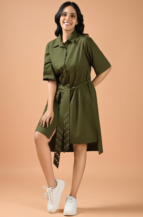 Verdant Luxe Mini Dress