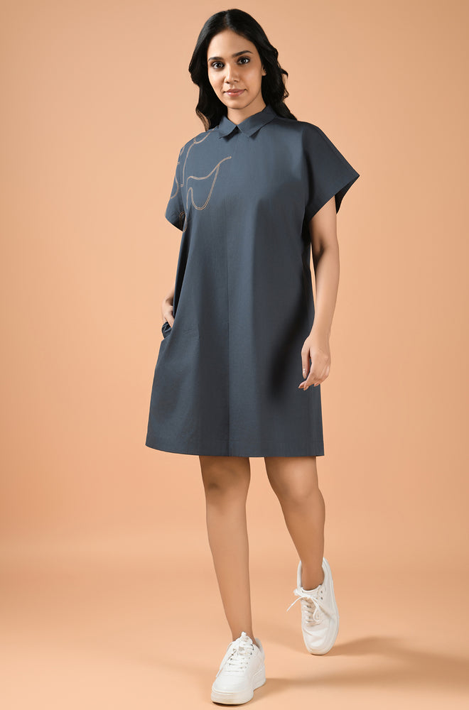 Slate Simplicity Mini Dress