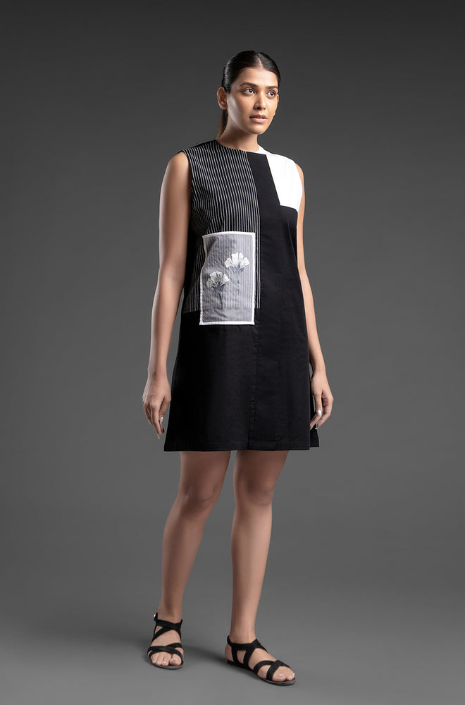 Handpainted Shift Dress - Black