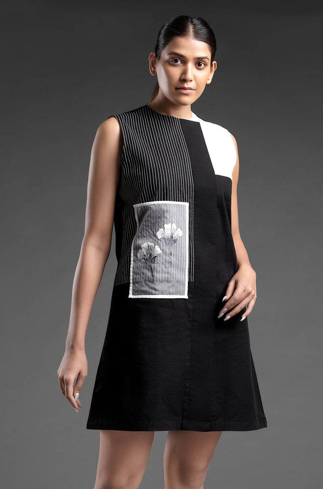 Handpainted Shift Dress - Black