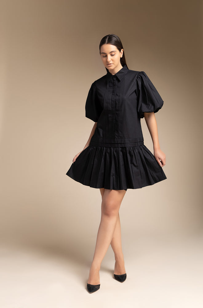 Gathers Dress - Black