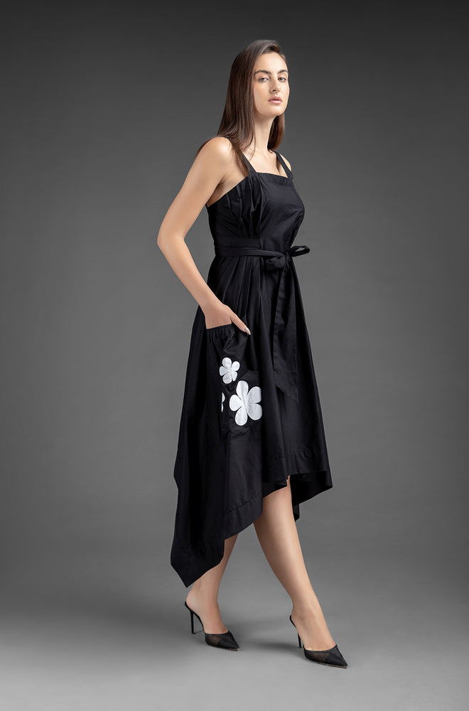 Handkerchief Cut Dress - Black