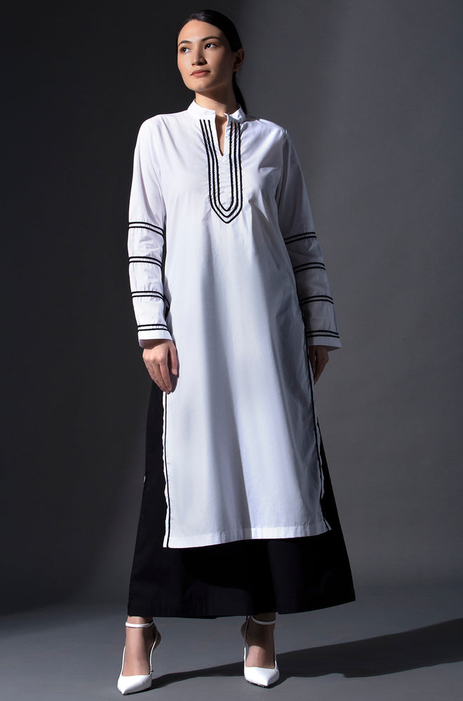 Pure Cotton Straight Cut Tunic With Flared Palazzo Set