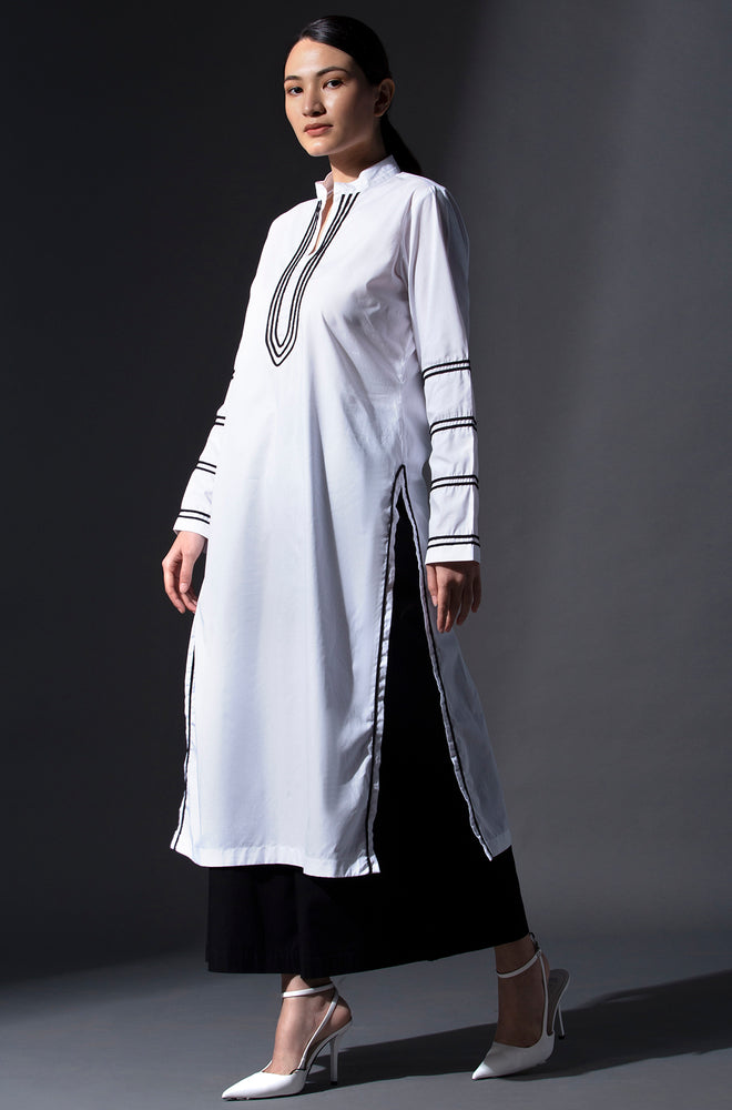 Pure Cotton Straight Cut Tunic With Flared Palazzo Set