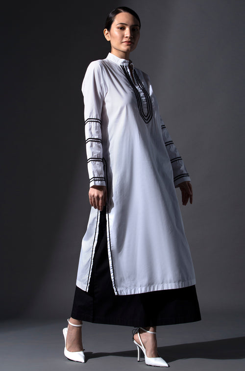 Pure Cotton Straight Cut Tunic With Flared Palazzo Set