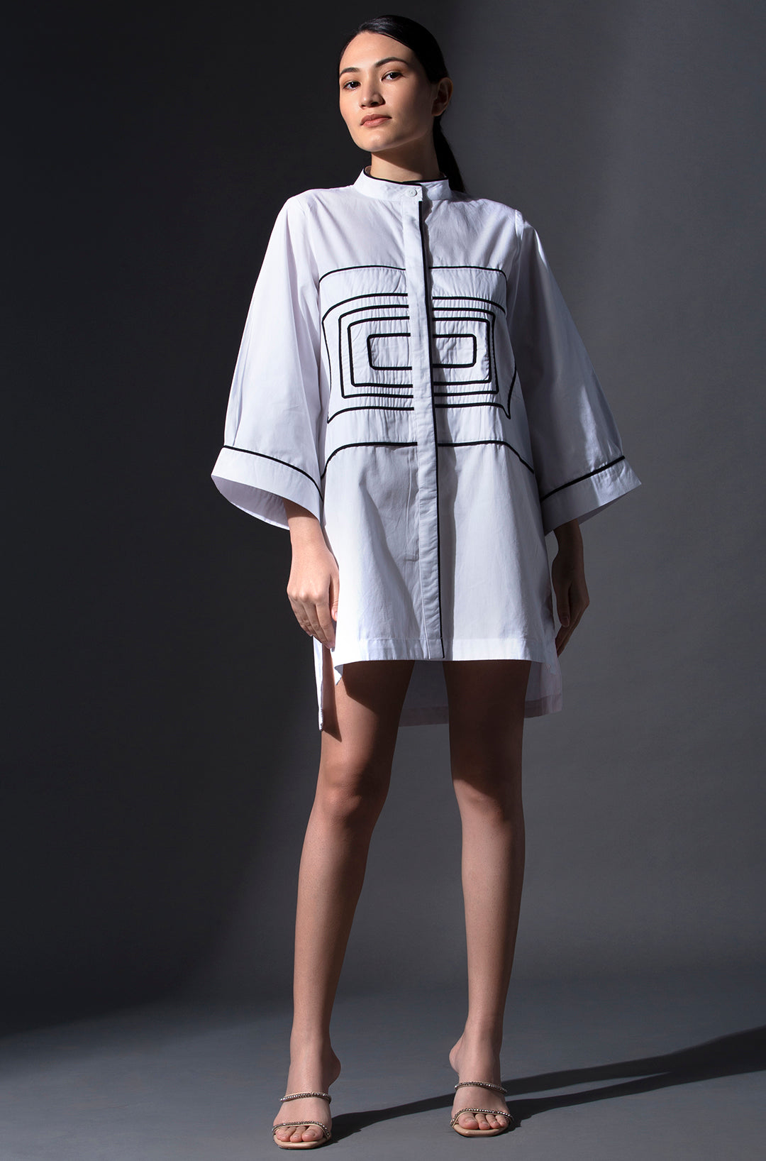 White baggy clearance shirt dress