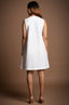 Pure Cotton Gold Lines Detailed Zipper Dress - White