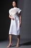 Pure Cotton Direct Sleeves Calf Length Dress - White
