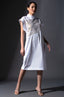 Pure Cotton Direct Sleeves Calf Length Dress - White
