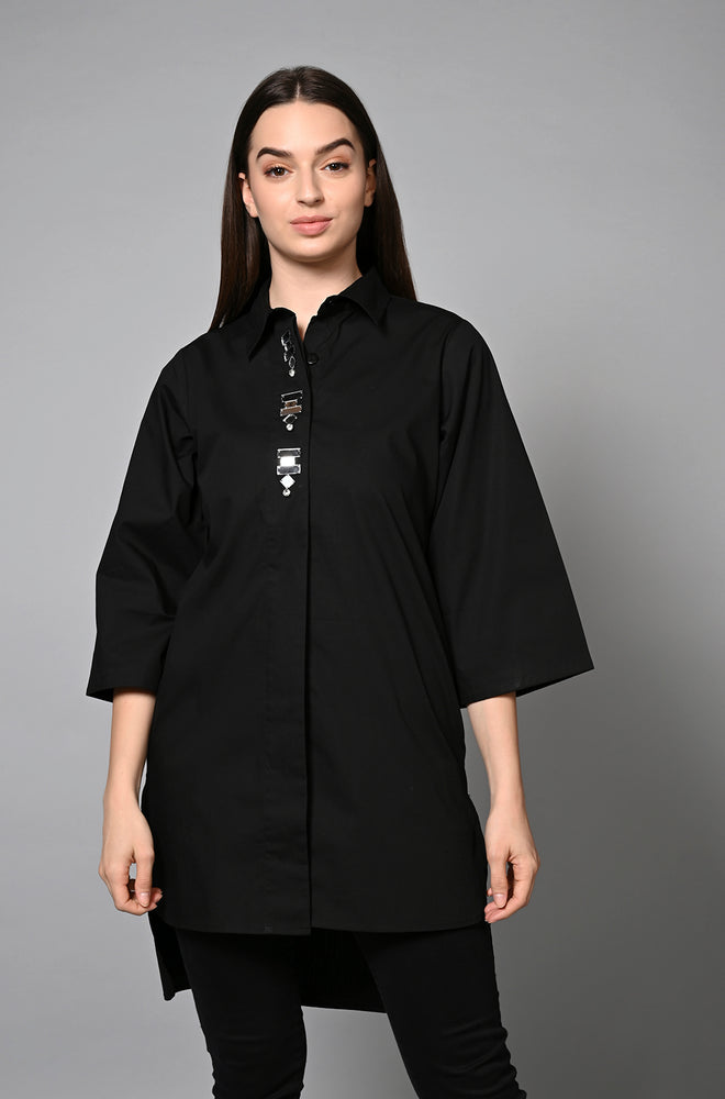 Black Elegance Mirror Shirt