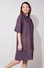 Purple Thread Embroidered Shirt Dress