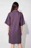 Purple Thread Embroidered Shirt Dress