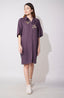 Purple  Embroidered Shirt Dress