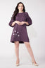 Purple Organza Flower Mini Dress