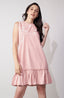 Pink Organza Ruffle Mini Dress