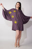 Purple Hand-Painted Batwing Sleeve Mini Dress