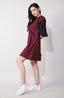 Maroon Organza Sleeve Mini Dress