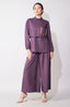 Purple Satin Highlight Cropped Palazzo Set