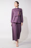 Purple Satin Highlight Cropped Palazzo Set