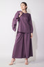 Purple Satin Highlight Cropped Palazzo Set