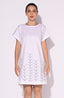 White Thread Accent Short Dress
